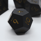 The Black Obelisk - ultra matte handmade sharp edge 7 piece dice set