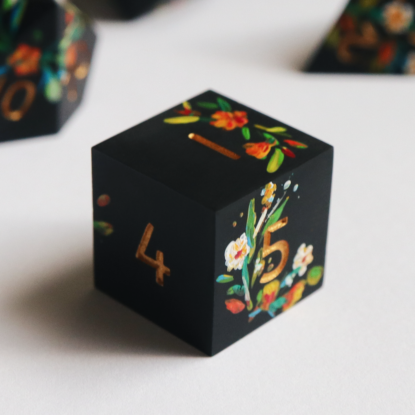 Fey Illuminations - hand-painted & handmade sharp edge single d20