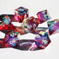 Prismatic Soul - handmade sharp edge 7 piece dice set